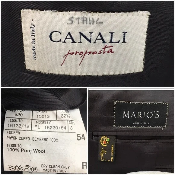 VINTAGE CANALI Mens Wool BlazerSport Coat Casual Jacket Size 42R Classic Suit